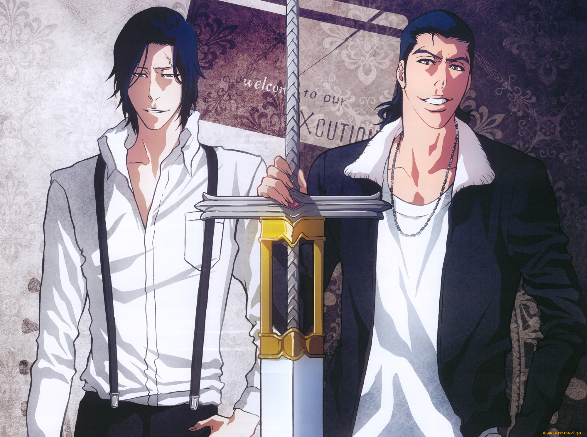 аниме, bleach, меч, парни