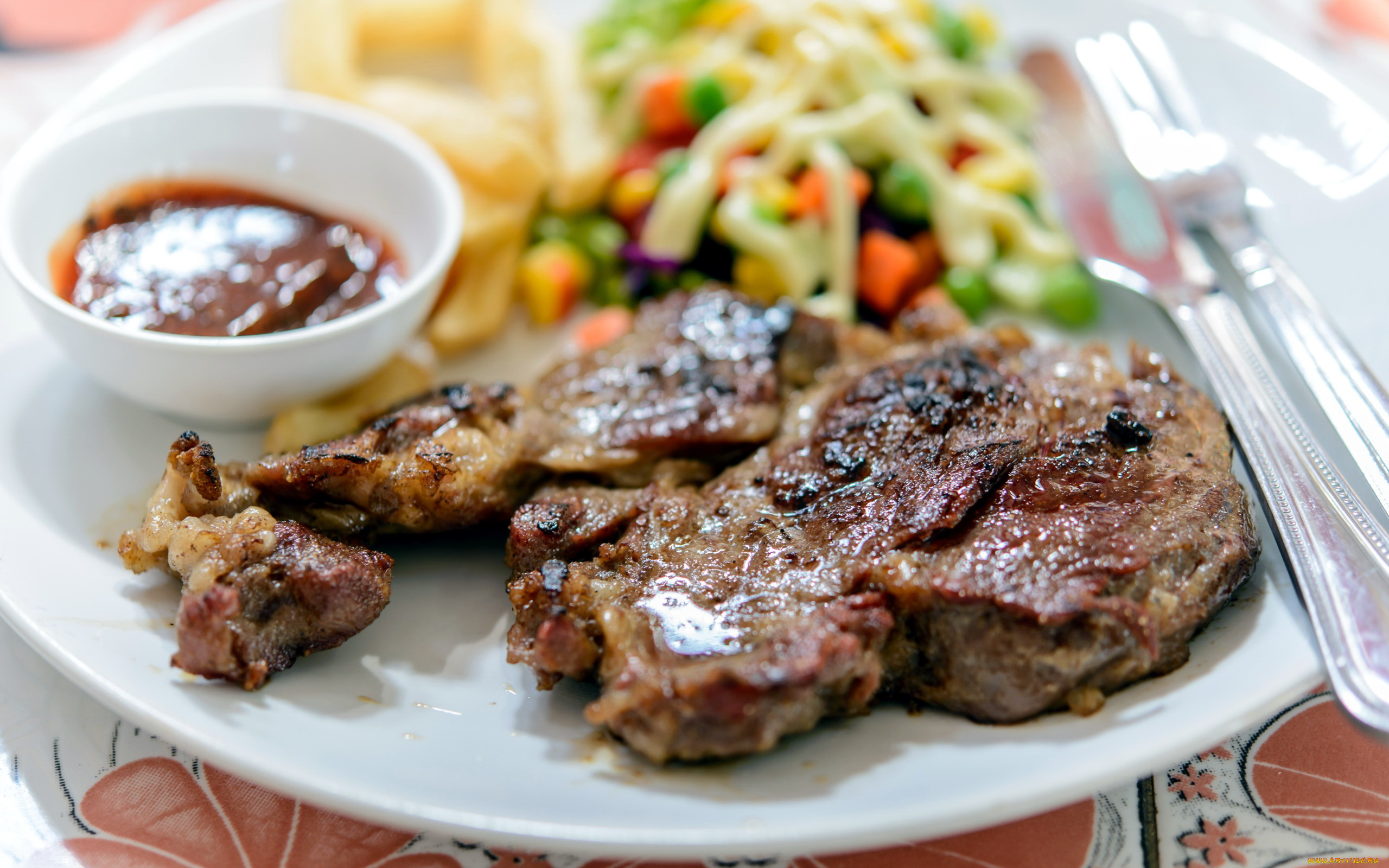 еда, мясные, блюда, отбивная, соус