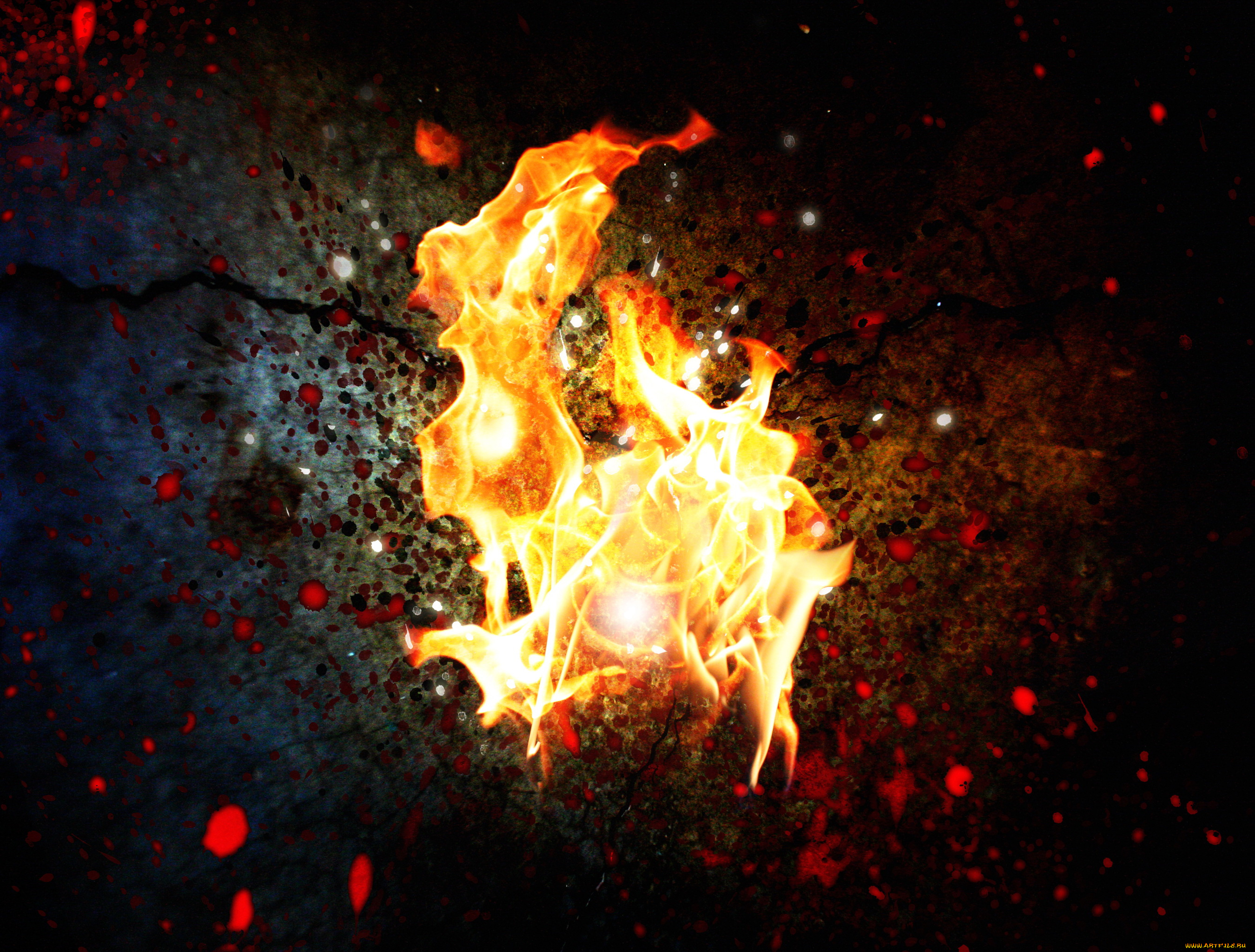 природа, огонь, фон