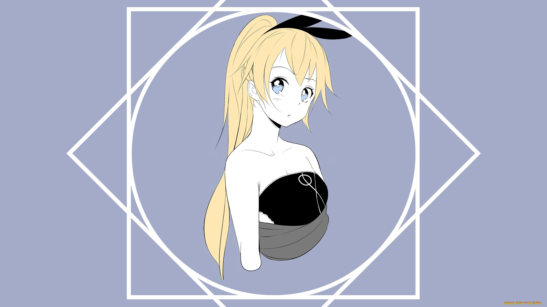 аниме, nisekoi, фон, взгляд, девушка