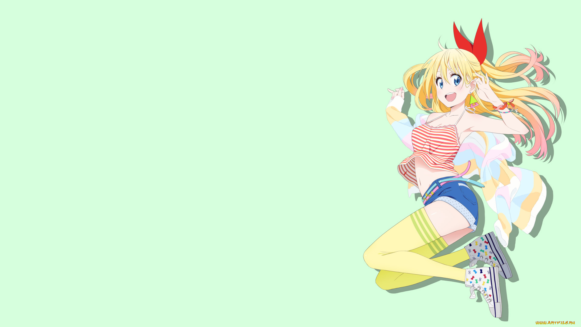 аниме, nisekoi, фон, взгляд, девушка