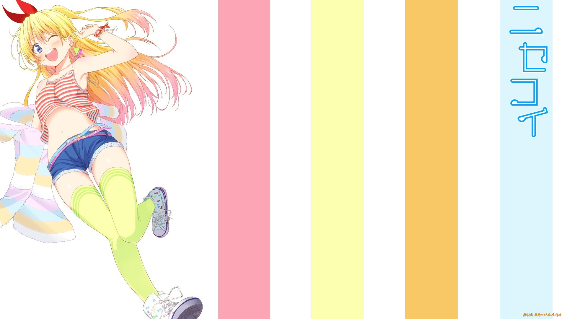 аниме, nisekoi, фон, взгляд, девушка