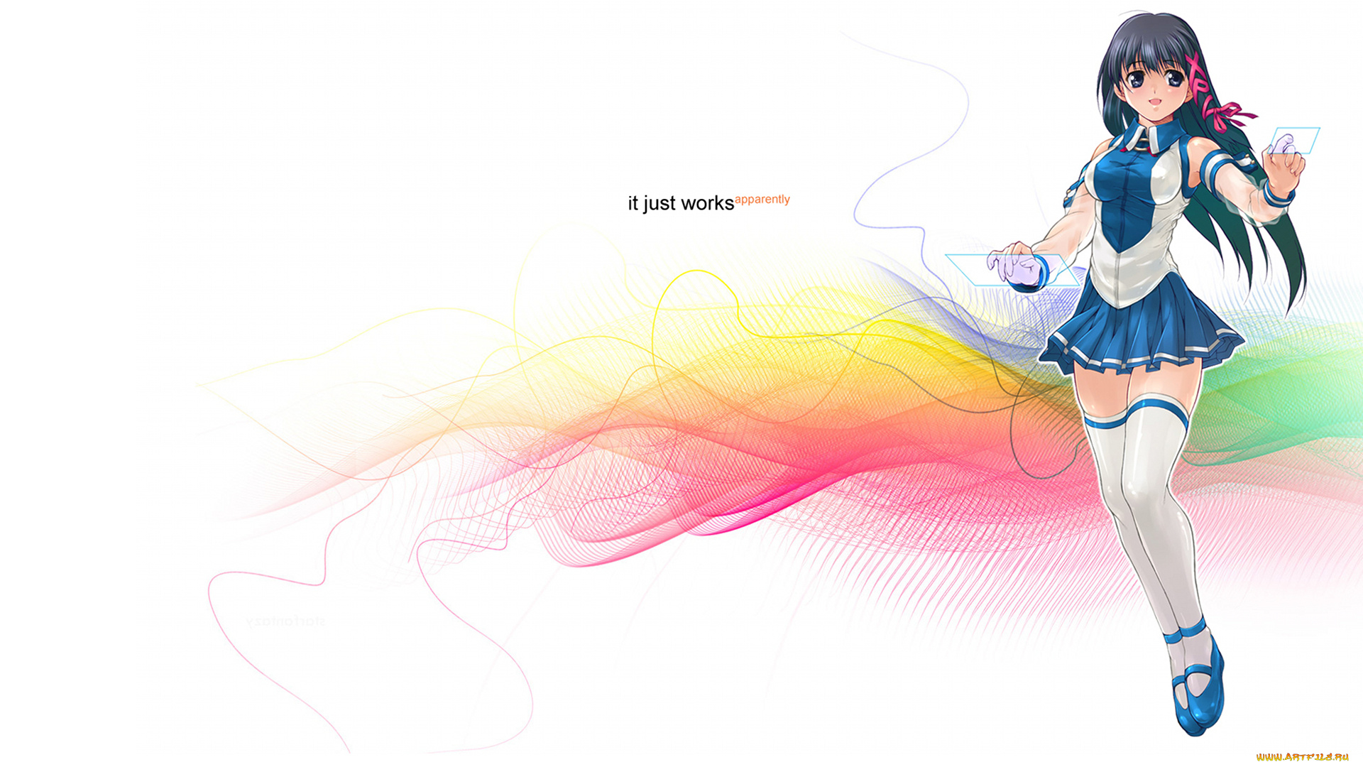 аниме, unknown, , другое, взгляд, девушка, фон