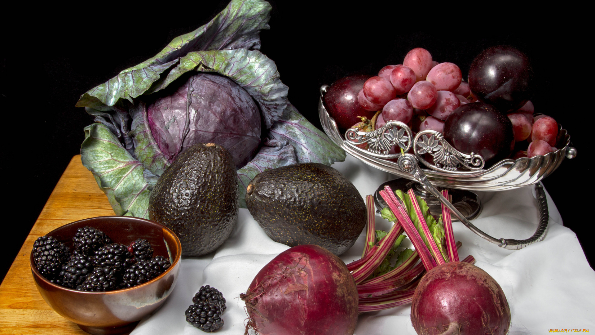 еда, фрукты, и, овощи, вместе, плоды