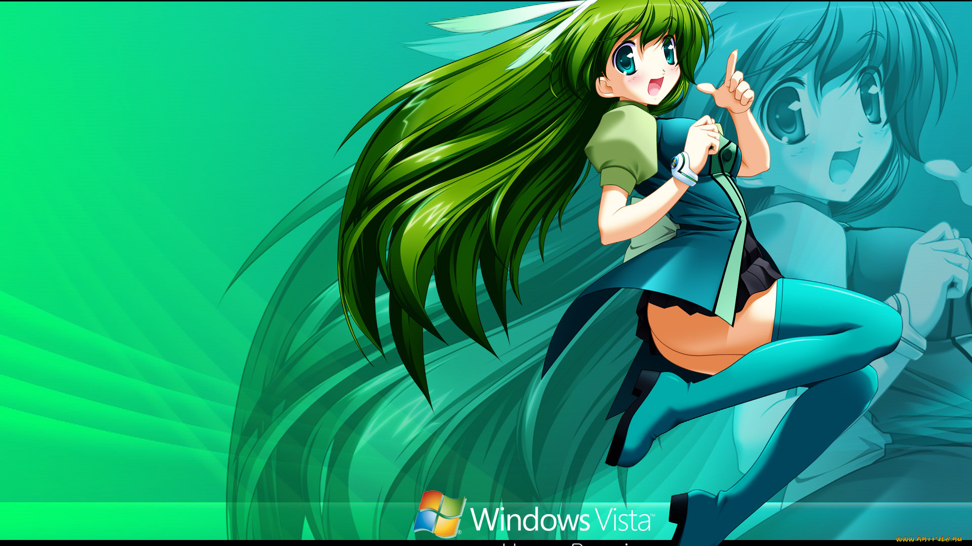 компьютеры, windows, vista, windows, longhorn, взгляд, девушка, фон