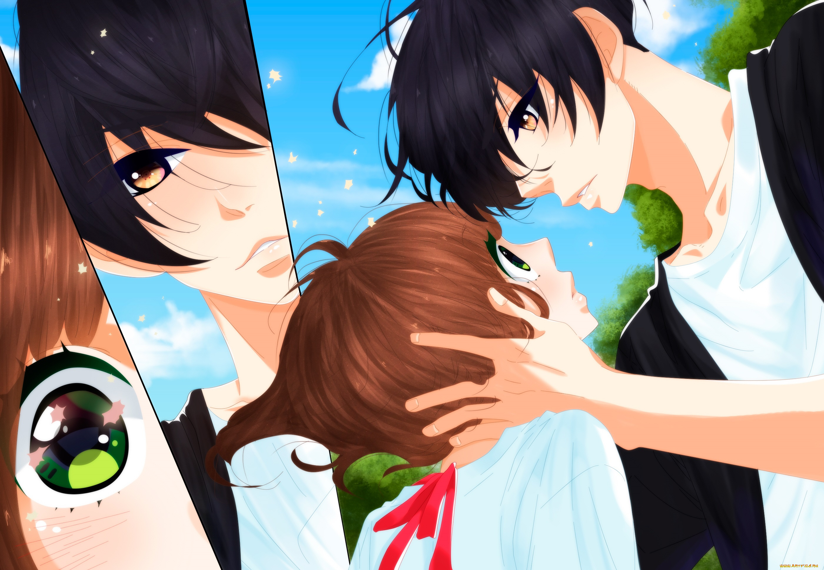 аниме, fujiwara-kun, wa, daitai, tadashii, пара