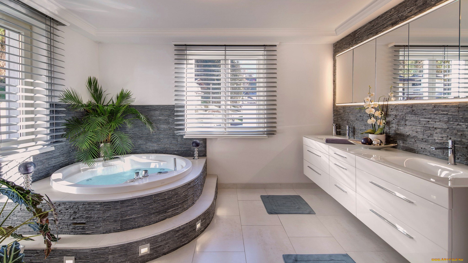 интерьер, ванная, и, туалетная, комнаты, джакузи