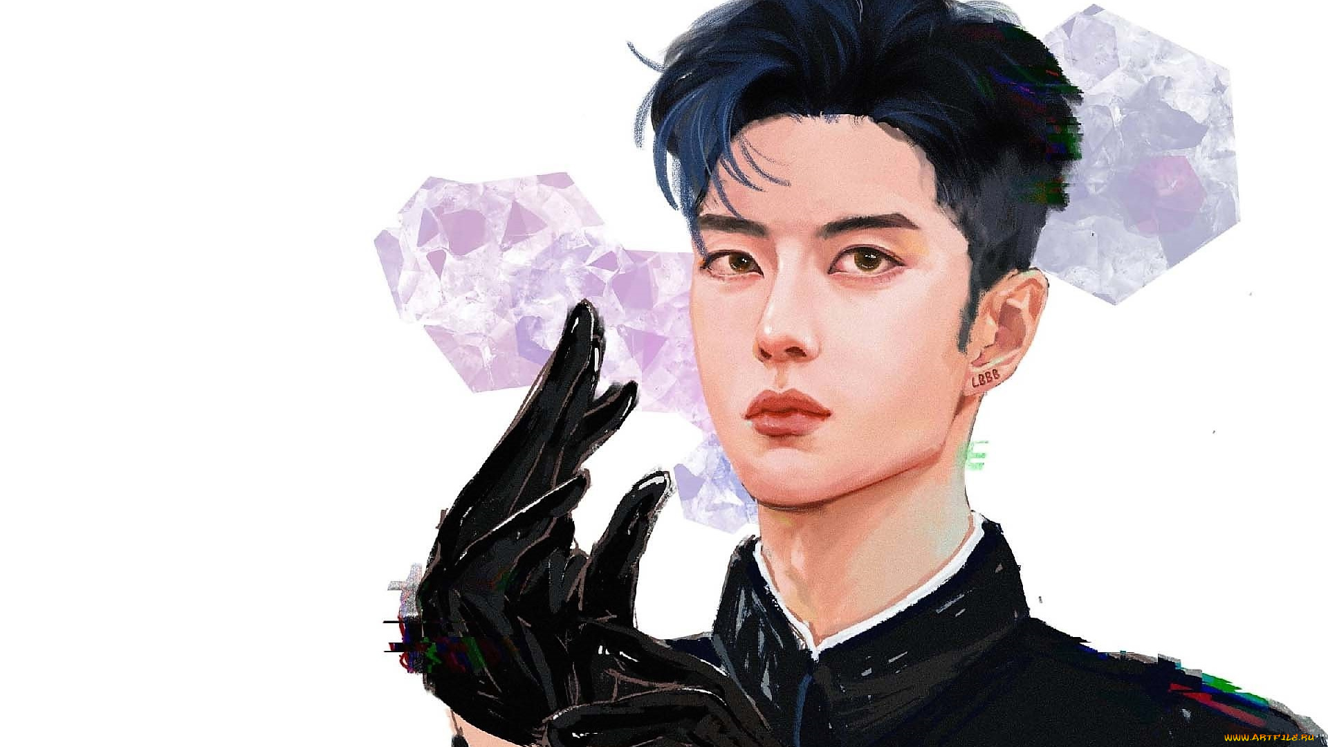 рисованное, люди, ван, ибо, перчатки