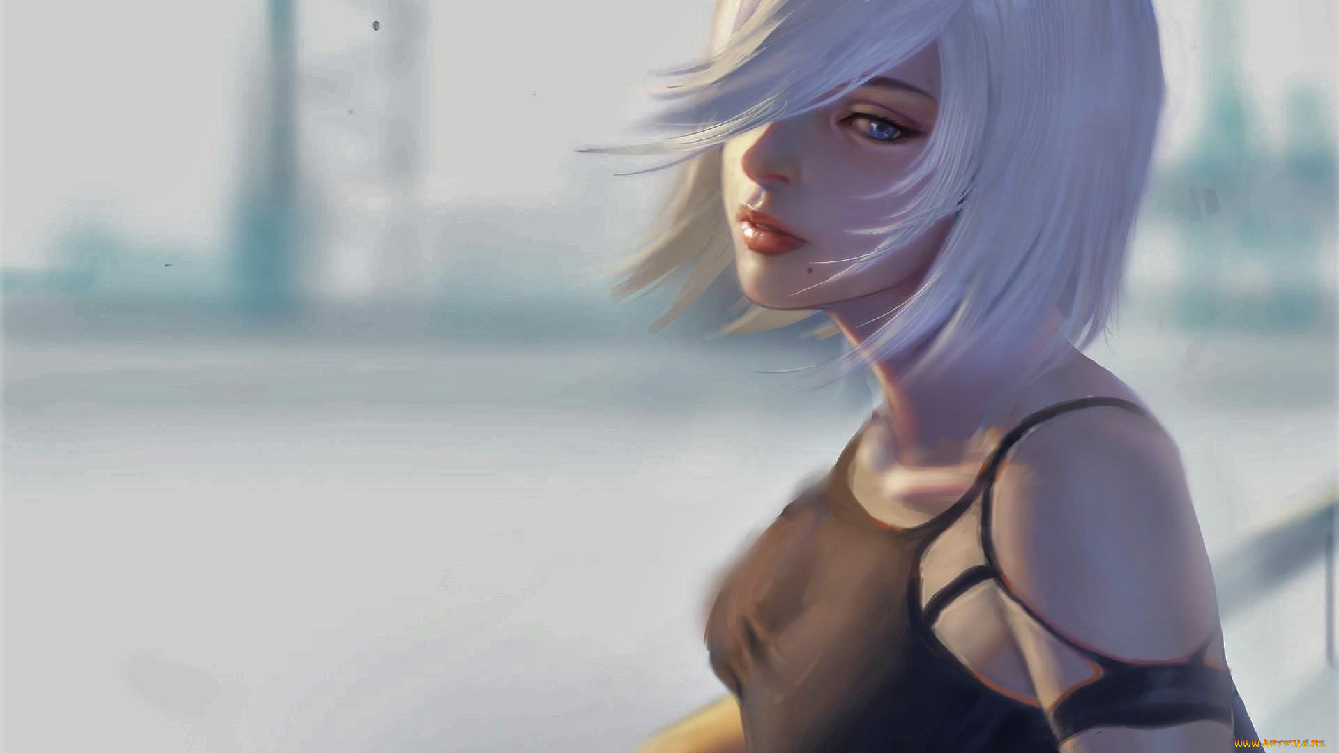 видео, игры, nier, , automata, киборг, девушка