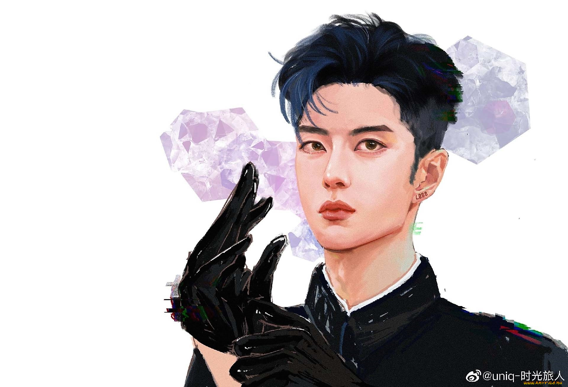 рисованное, люди, ван, ибо, перчатки