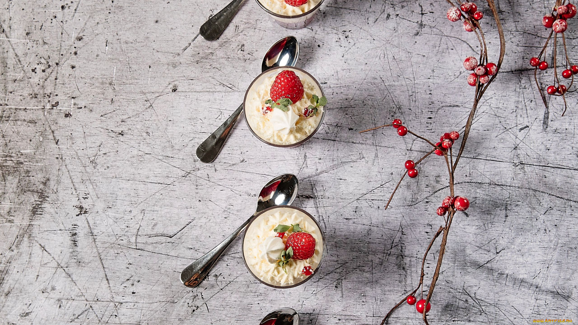 еда, мороженое, , десерты, стаканы, ложки, десерт, клубника