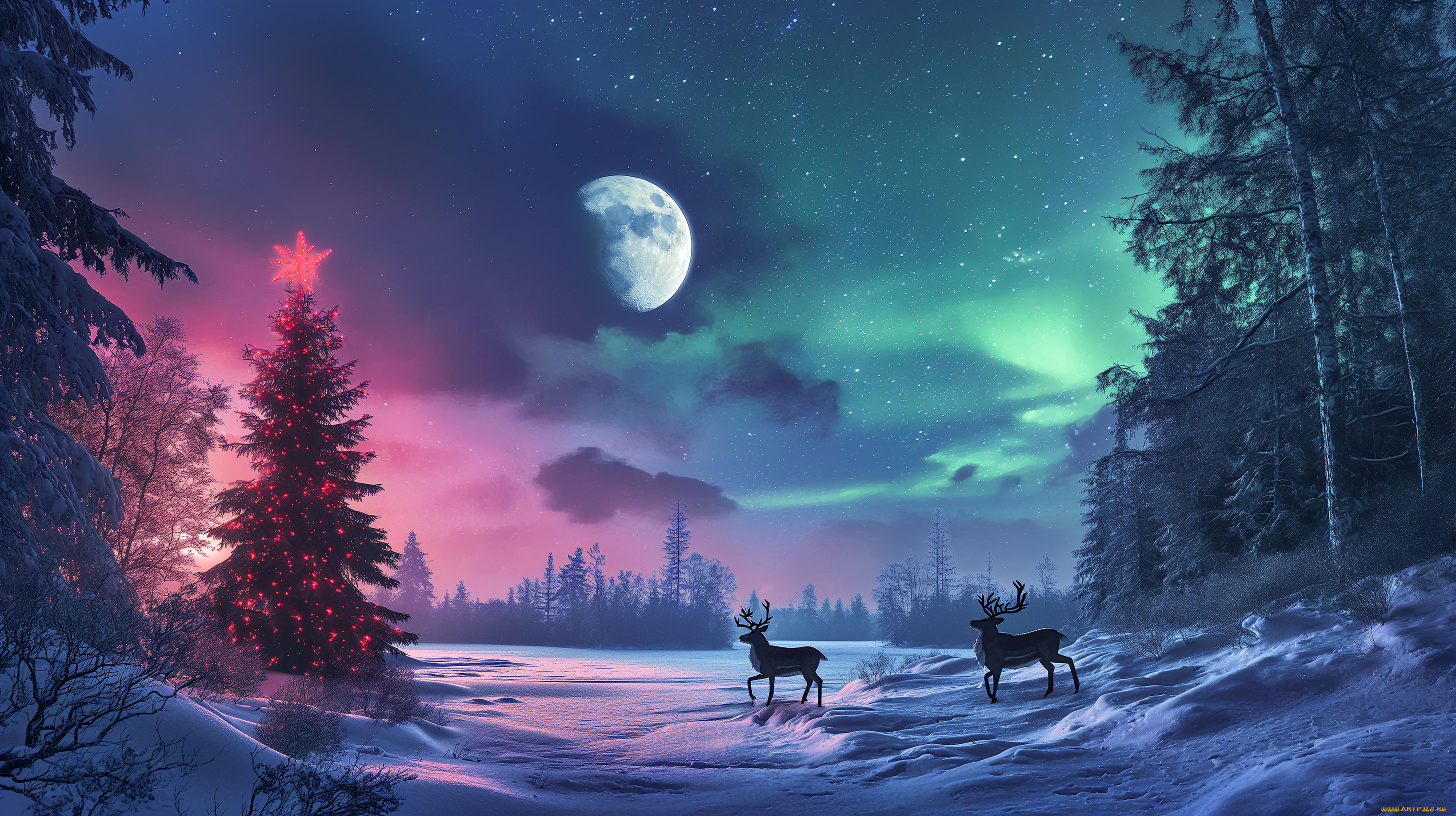 разное, компьютерный, дизайн, олени