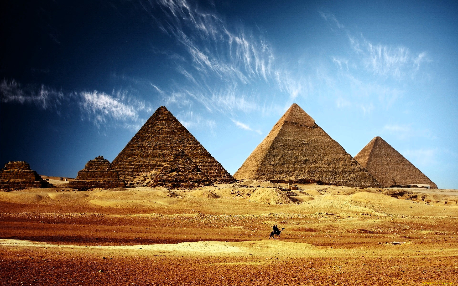 города, -, исторические, , архитектурные, памятники, пирамиды, египет, небо, облака, бедуин, пески, пустыня