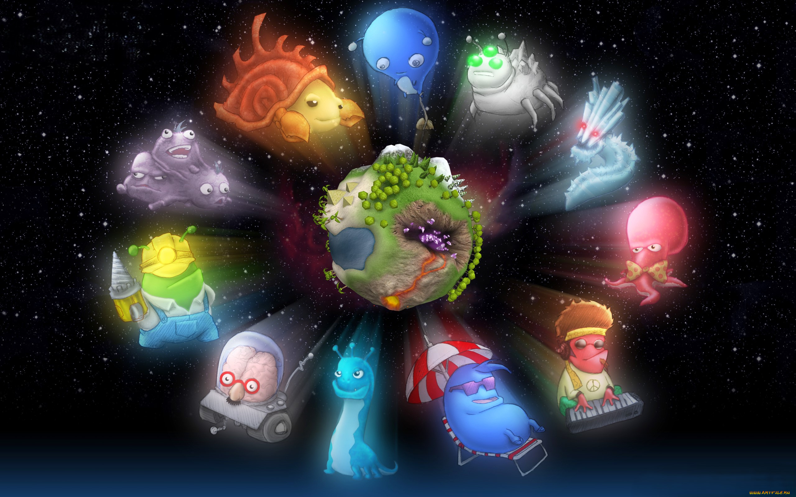 видео, игры, clones, планета, космос, существа