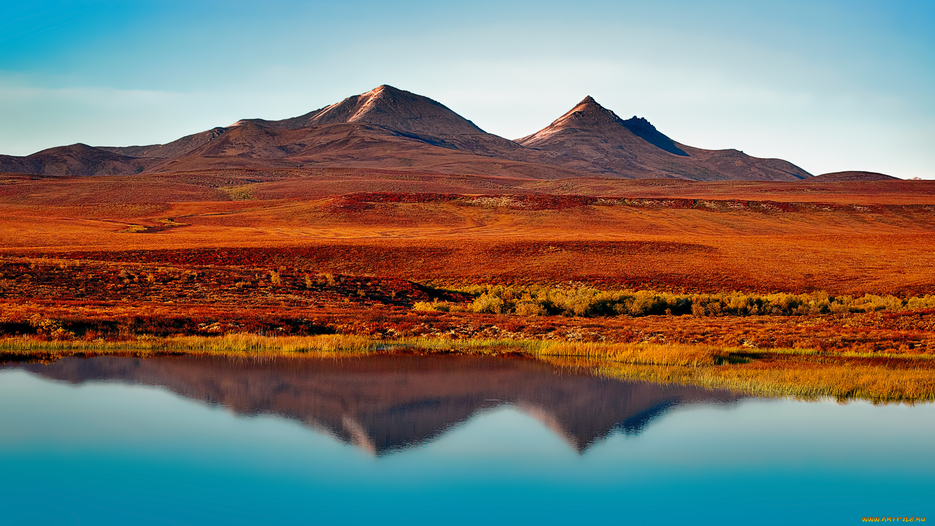 reflection, природа, реки, озера, равнина, река, горы, отражение