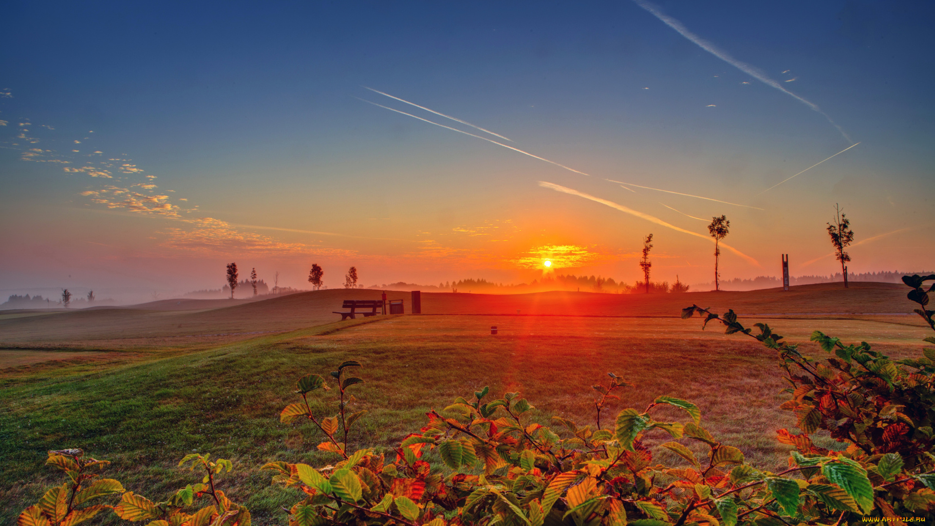 германия, эдигер, эллер, природа, восходы, закаты, закат, поля