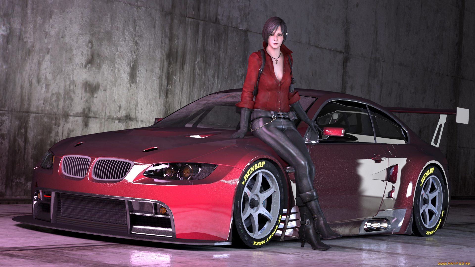 автомобили, 3d, car&girl, автомобиль, взгляд, девушка