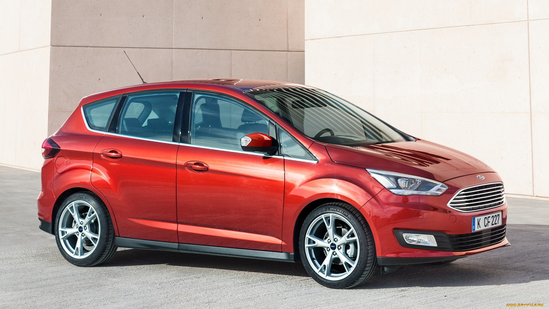 автомобили, ford, красный, c-max, 2015г