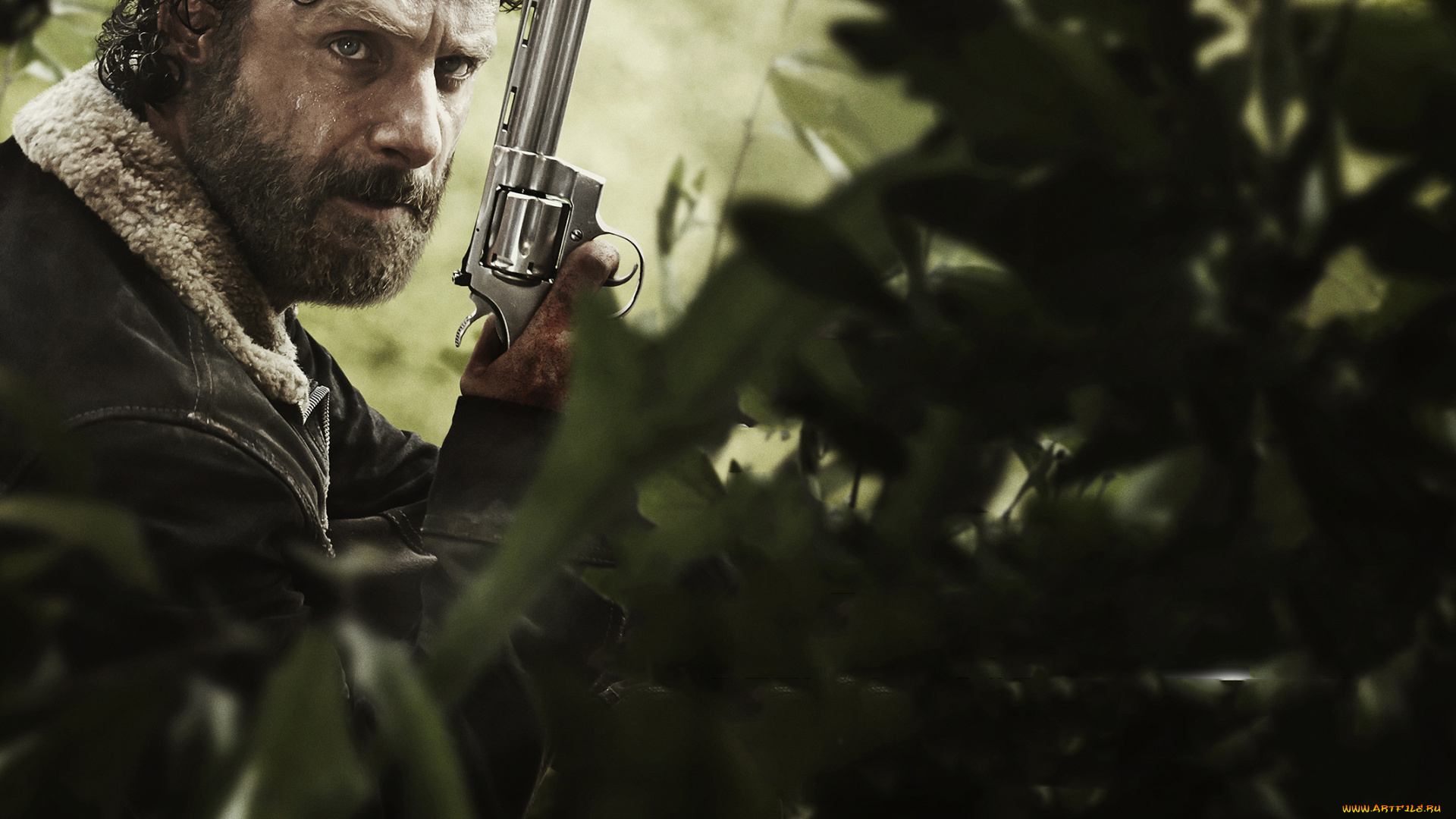 кино, фильмы, the, walking, dead, мертвецы, ходячие, dead, walking, the, засада, револьвер, рик, сериал