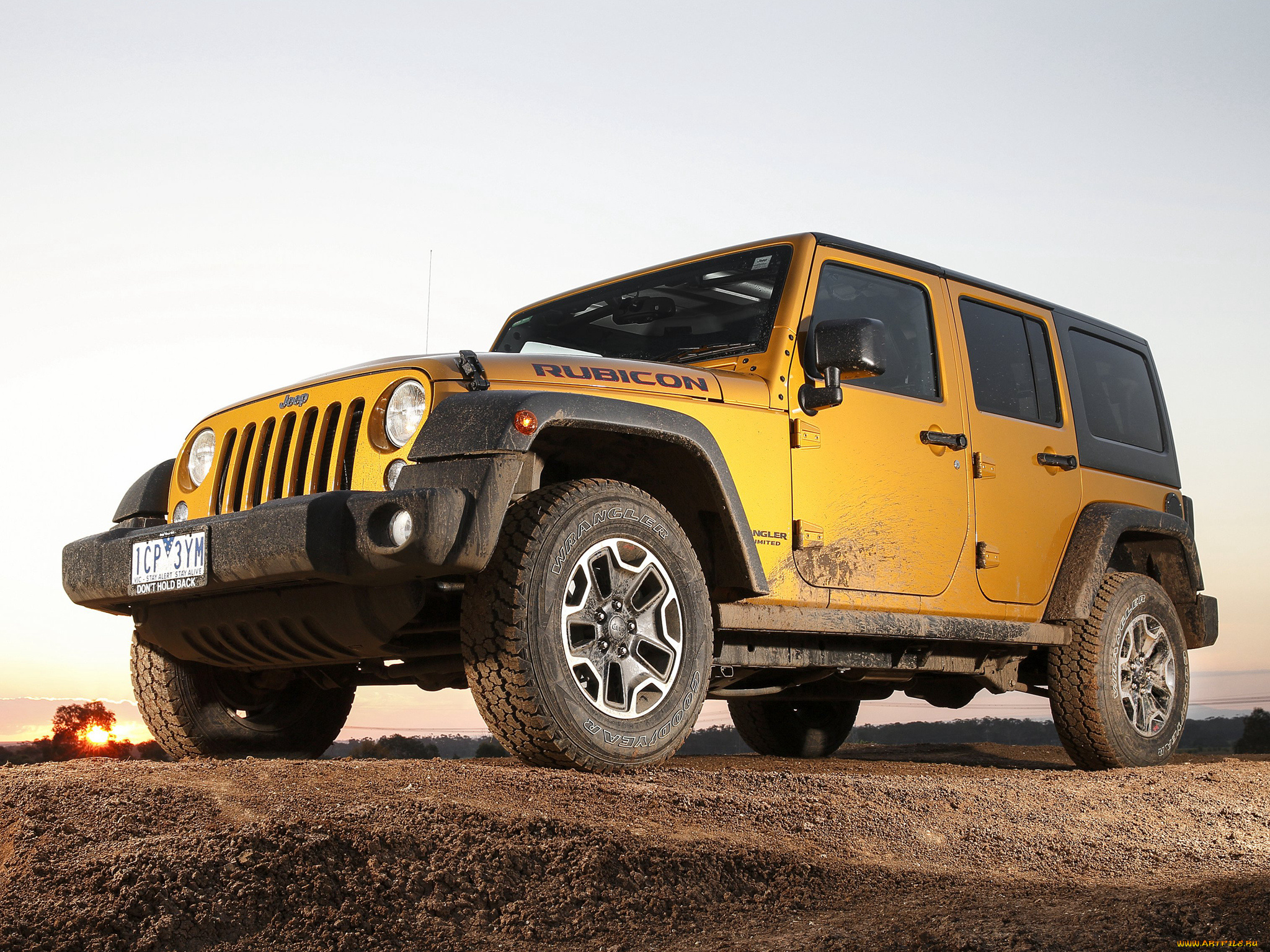 автомобили, jeep, au-spec, jk, 2014г, x, rubicon, unlimited, wrangler, желтый
