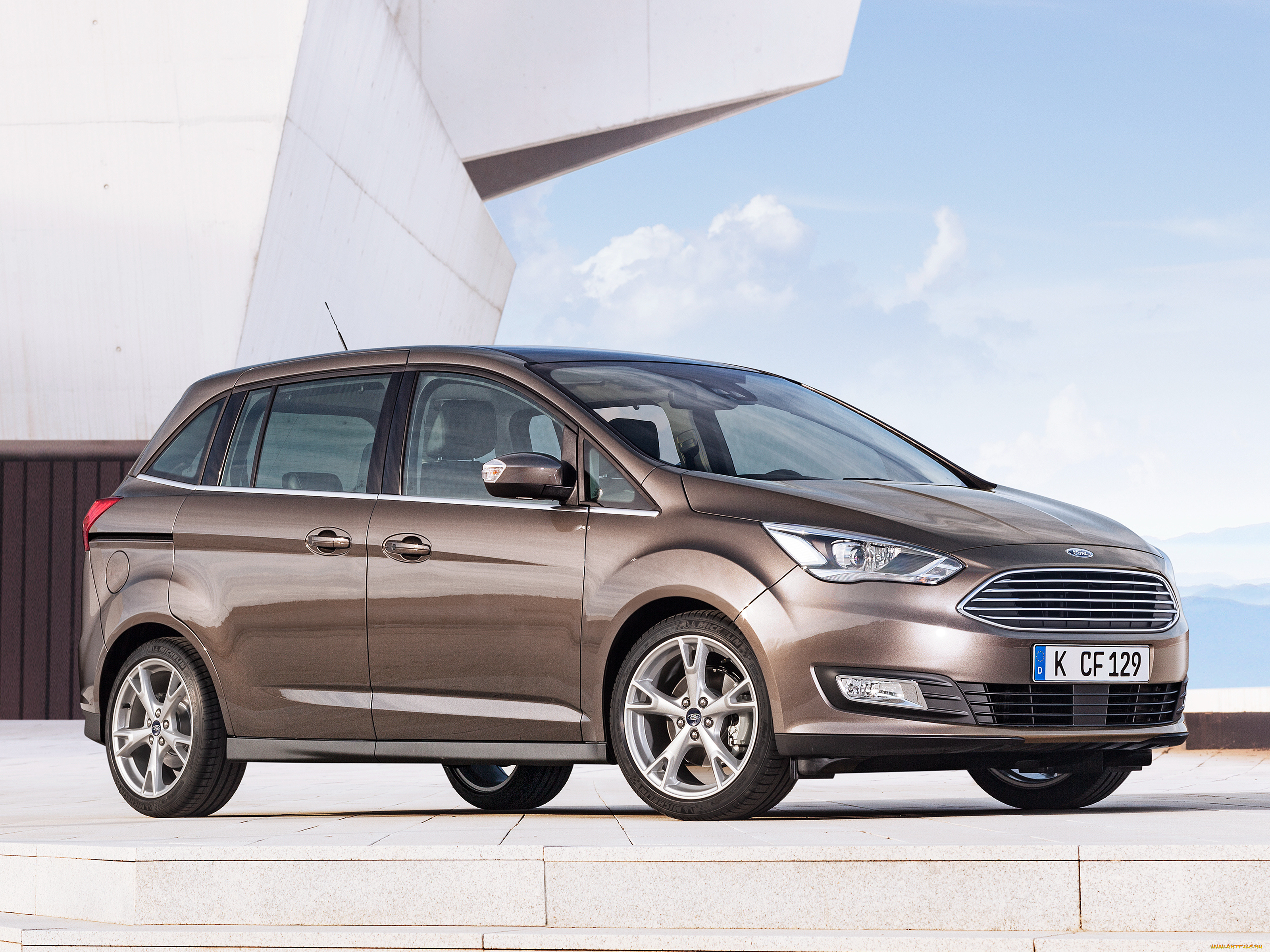 автомобили, ford, коричневый, 2015г, c-max, grand