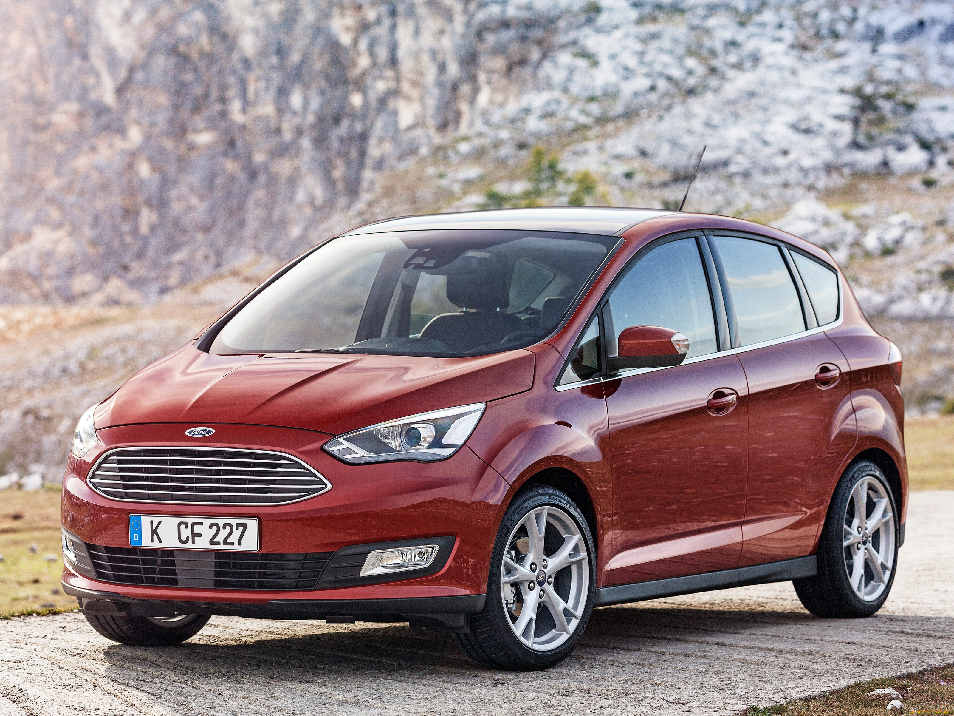 автомобили, ford, красный, 2015г, c-max