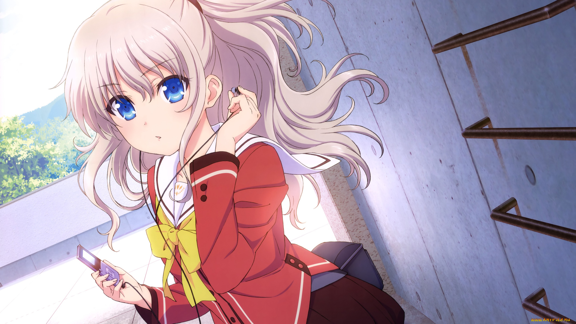 аниме, charlotte, tomori, nao, арт, девушка, tagme, artist, плеер, наушники