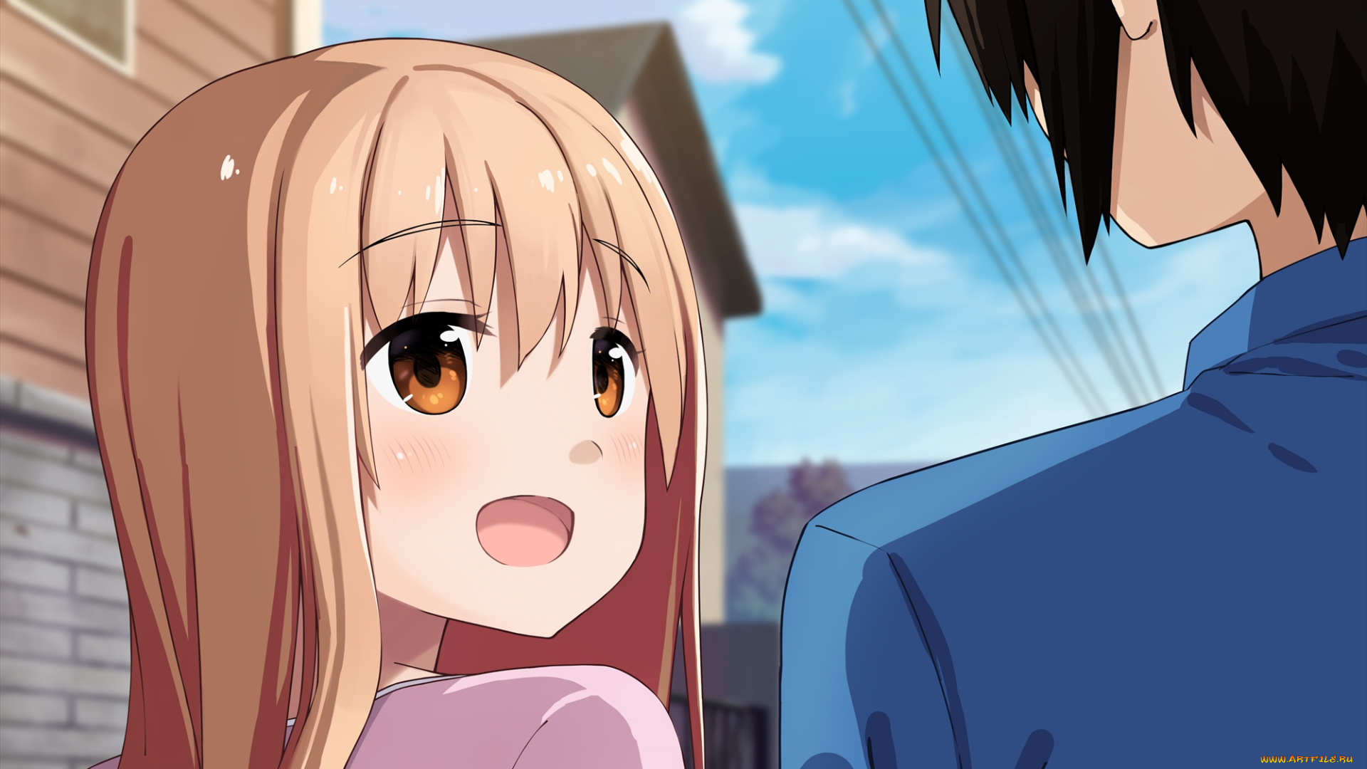 аниме, himouto, umaru-chan, doma, taihei, umaru, днвочка, парень, разговор, himouto, umaru-chan, dacchi, арт