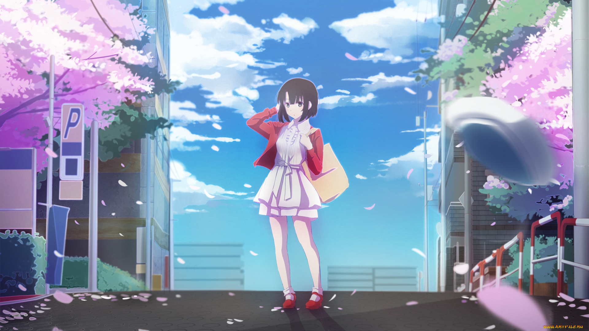 аниме, saenai, heroine, no, sodatekata, арт, девочка, город, katou, megumi, saenai, heroine, no, sodatekata, magicians