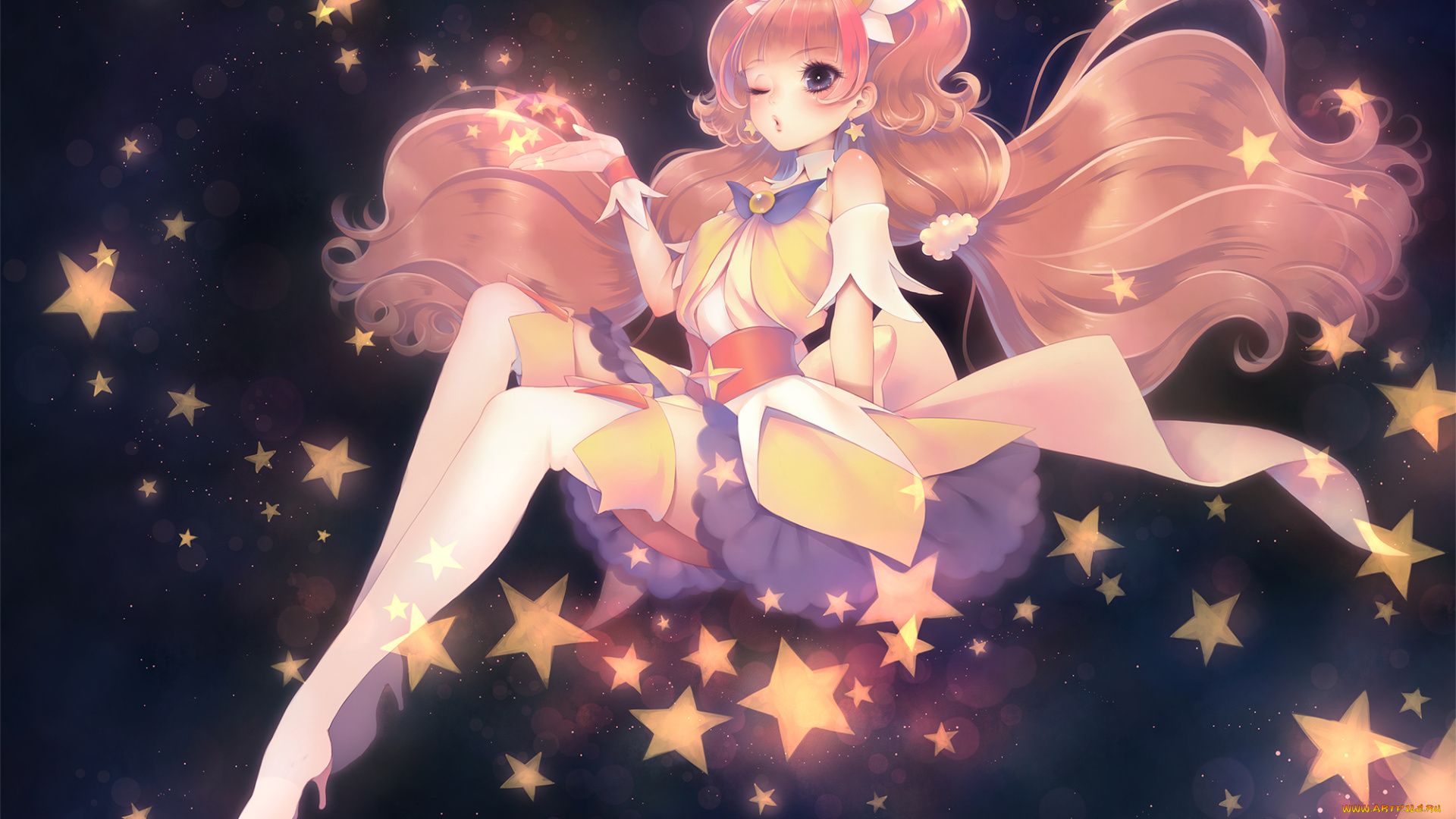 аниме, smile, precure, go, princess, precure, amanogawa, kirara, арт, девушка, звёзды, aoi, itou