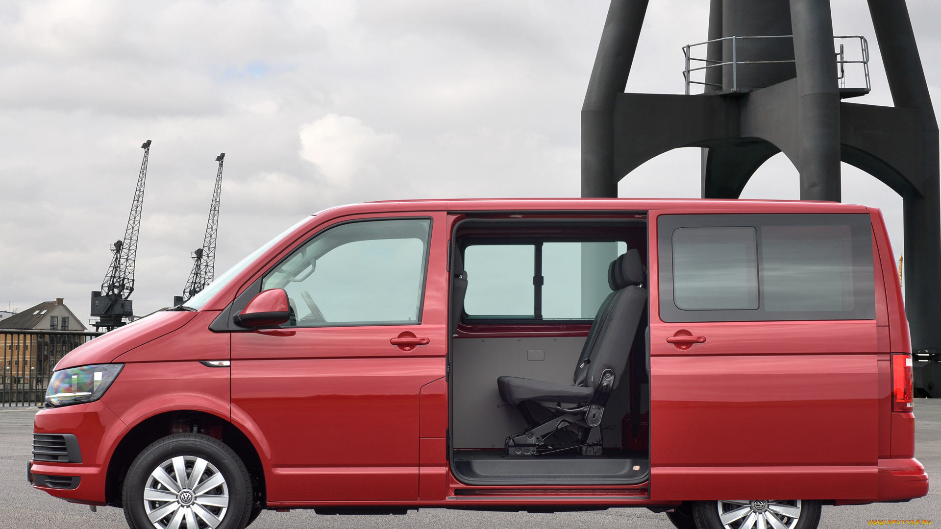 автомобили, volkswagen, красный, 2015г, t6, uk-spec, kombi, transporter