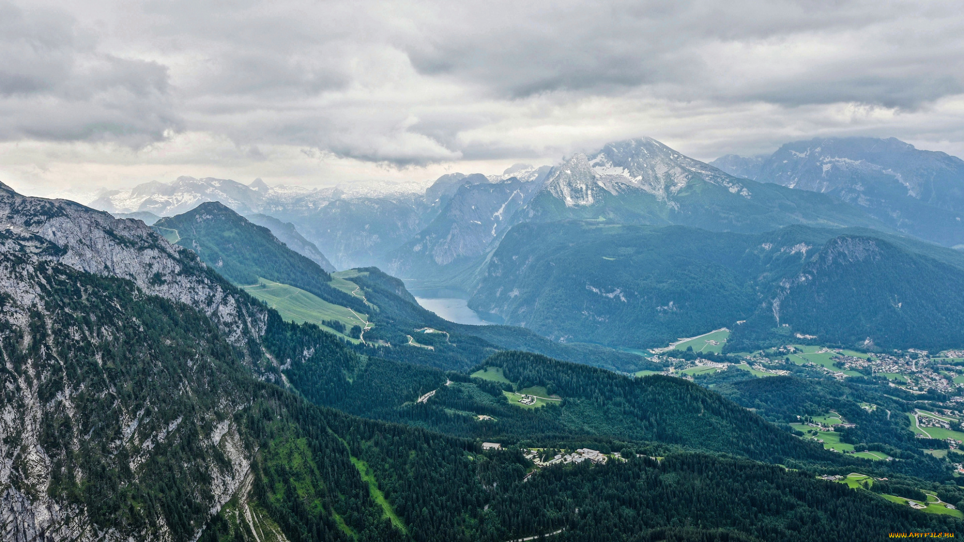 природа, горы, утро, пейзаж