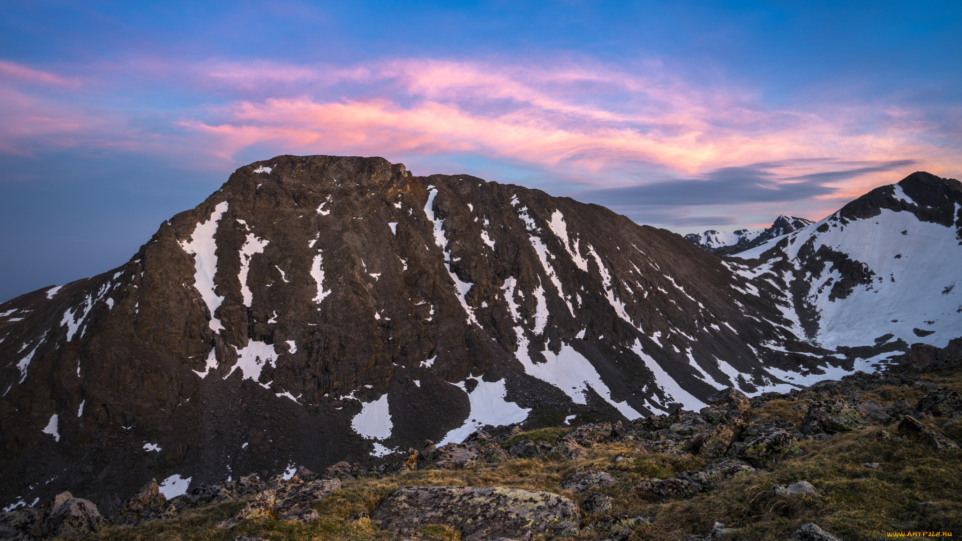 природа, горы, вечер, закат
