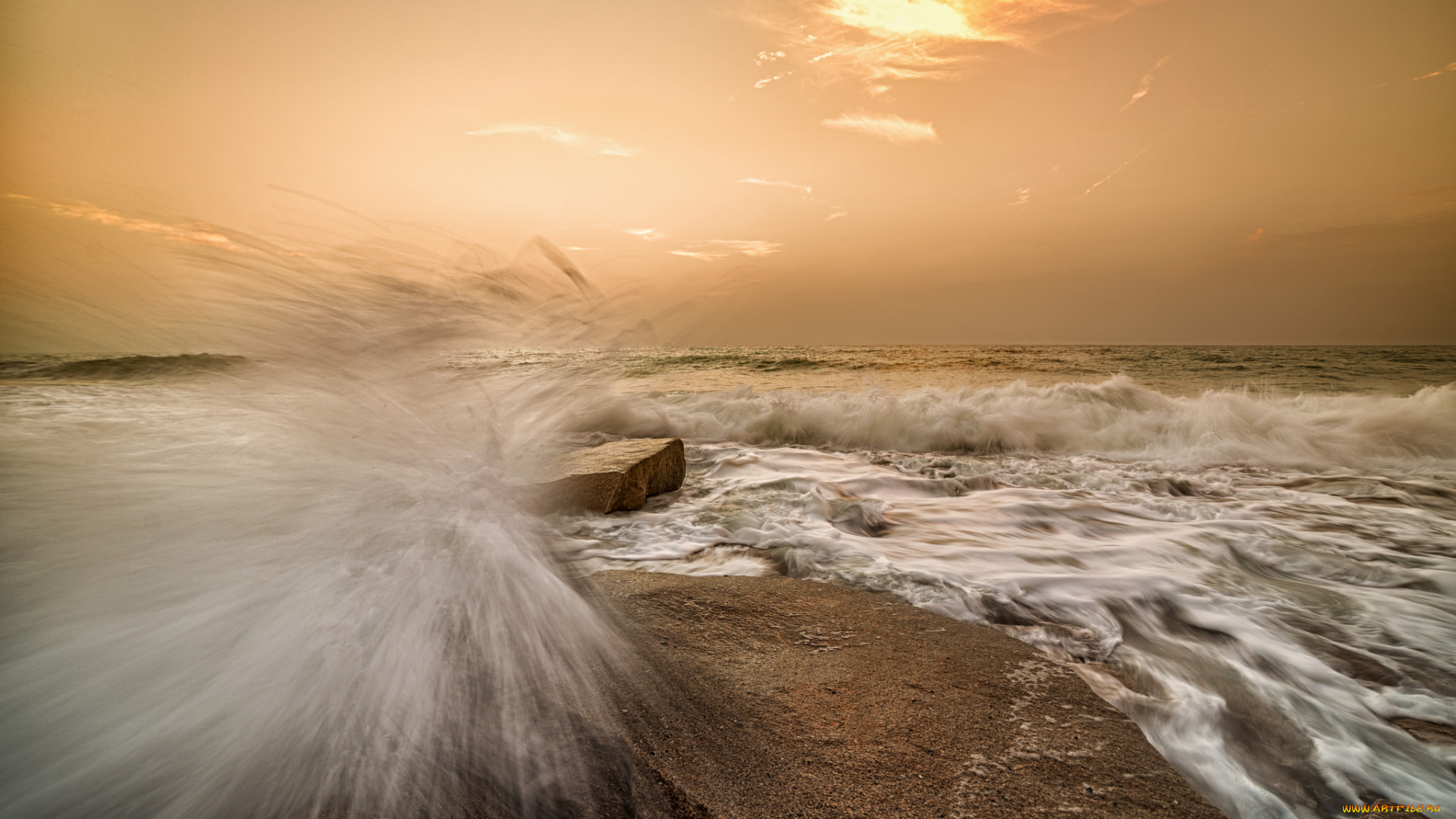 природа, стихия, прибой