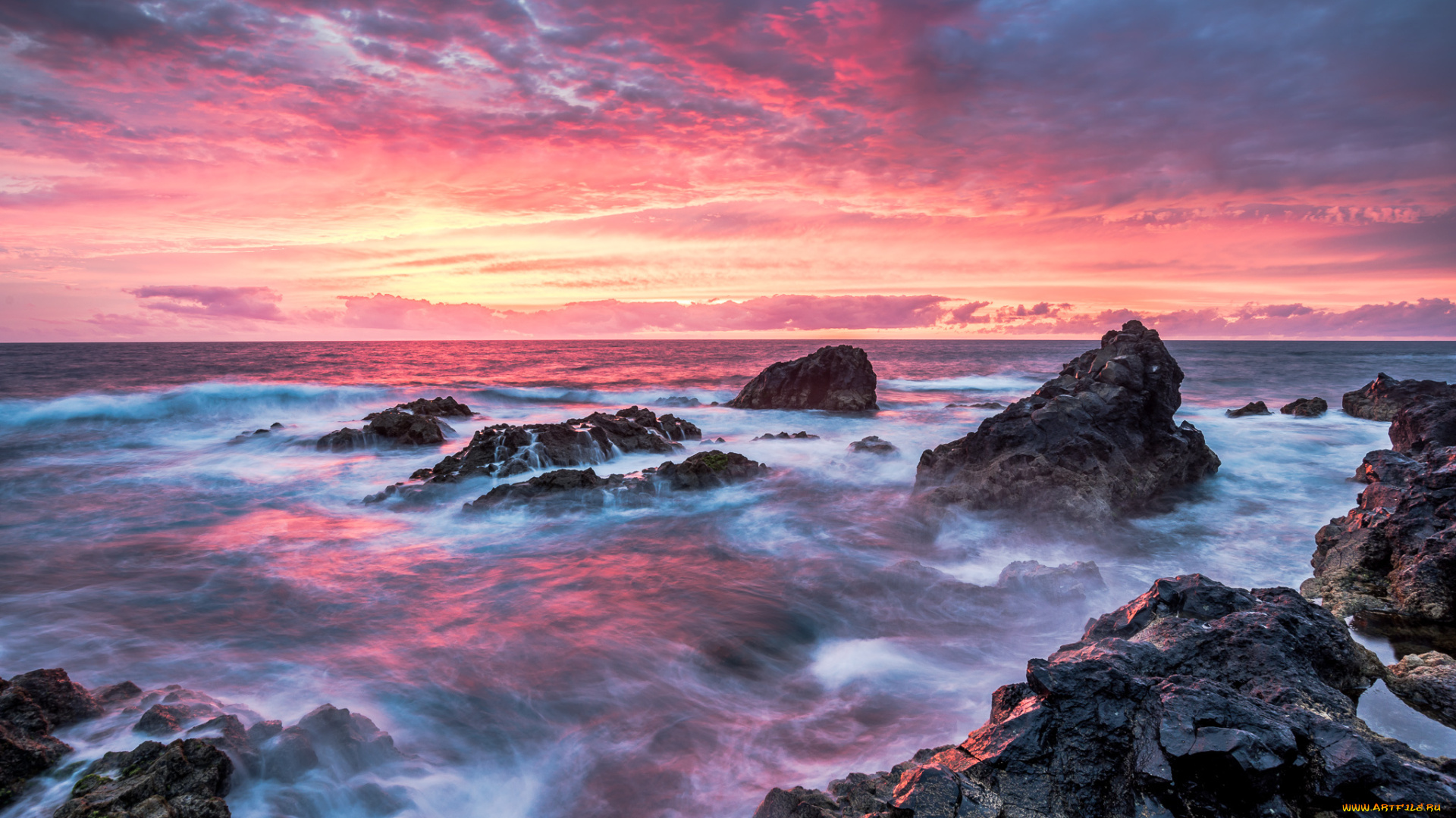 природа, восходы, закаты, небо, море, скалы, побережье