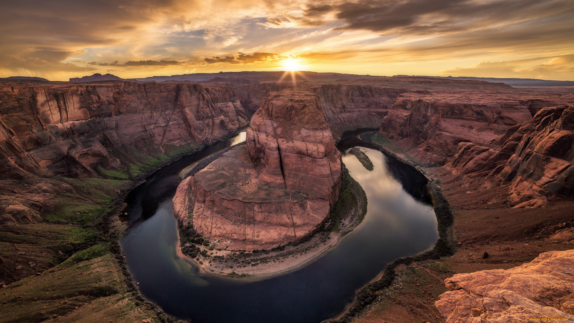 природа, восходы, закаты, закат, река, скалы