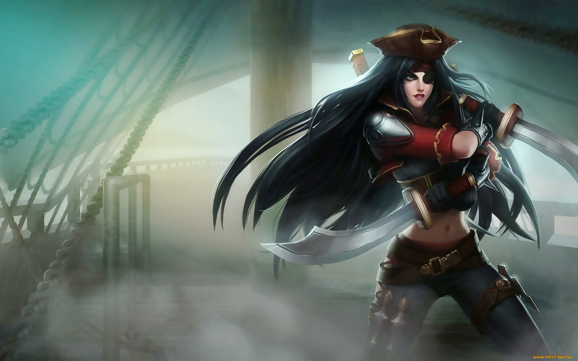 видео, игры, league, of, legends, фон, девушка, взгляд, оружие, miss, fortune