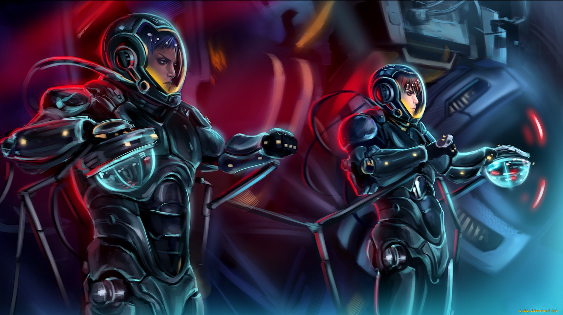 фэнтези, девушки, pacific, rim, suit, кабина, пилот