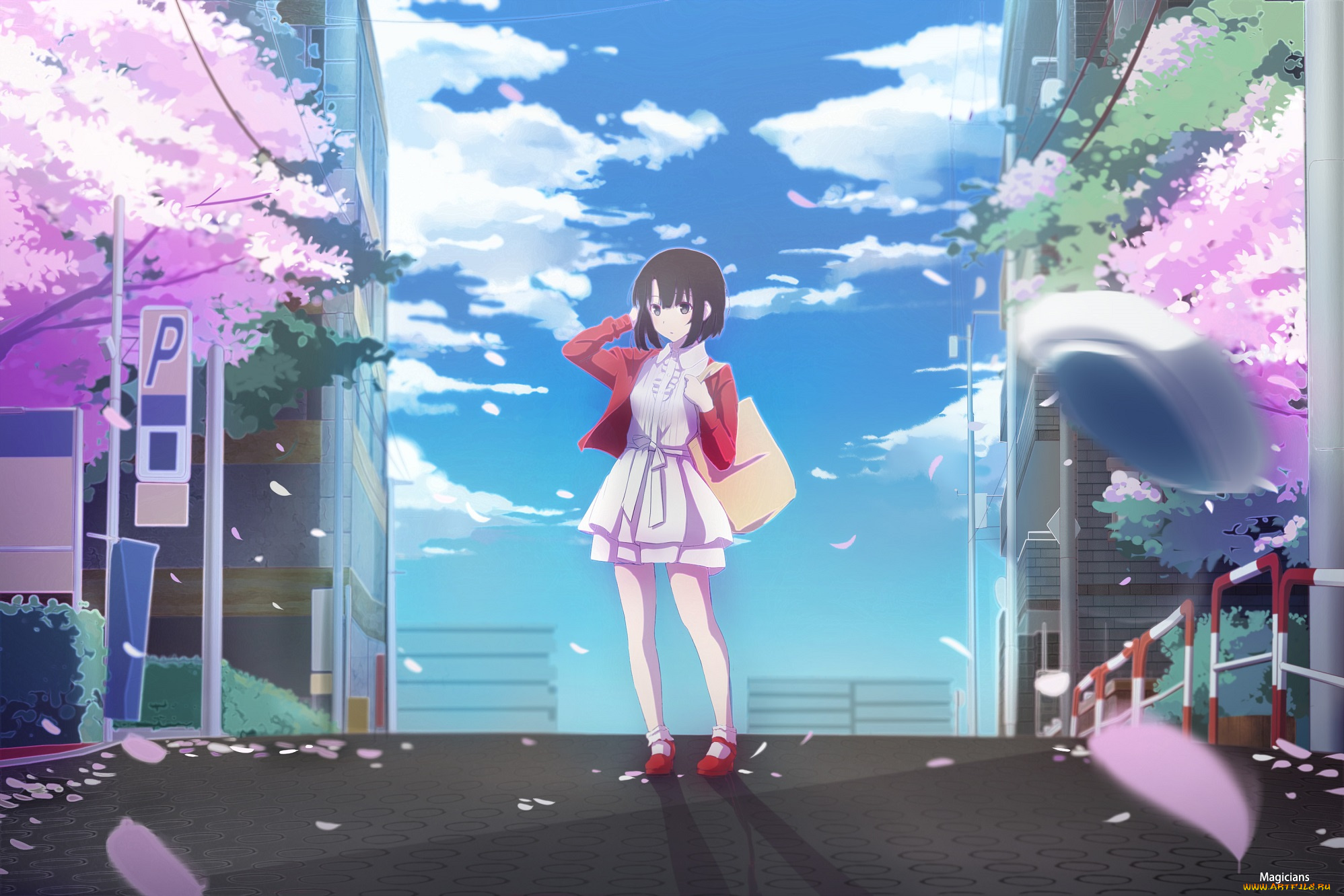 аниме, saenai, heroine, no, sodatekata, арт, девочка, город, katou, megumi, saenai, heroine, no, sodatekata, magicians