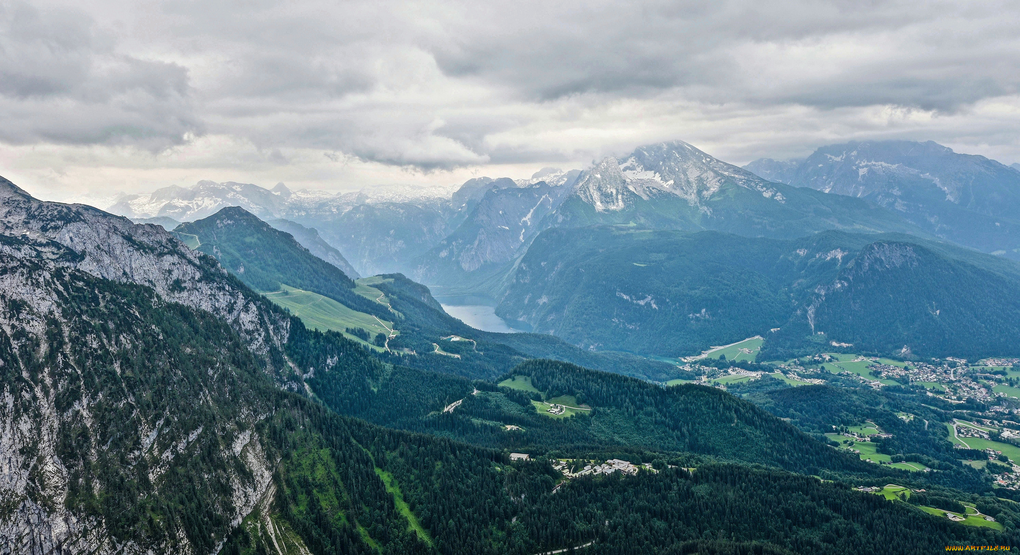 природа, горы, утро, пейзаж