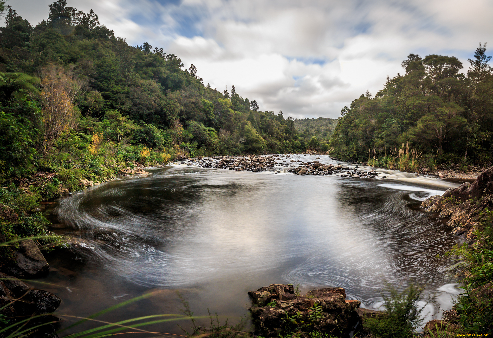 природа, реки, озера, горы, река, лес