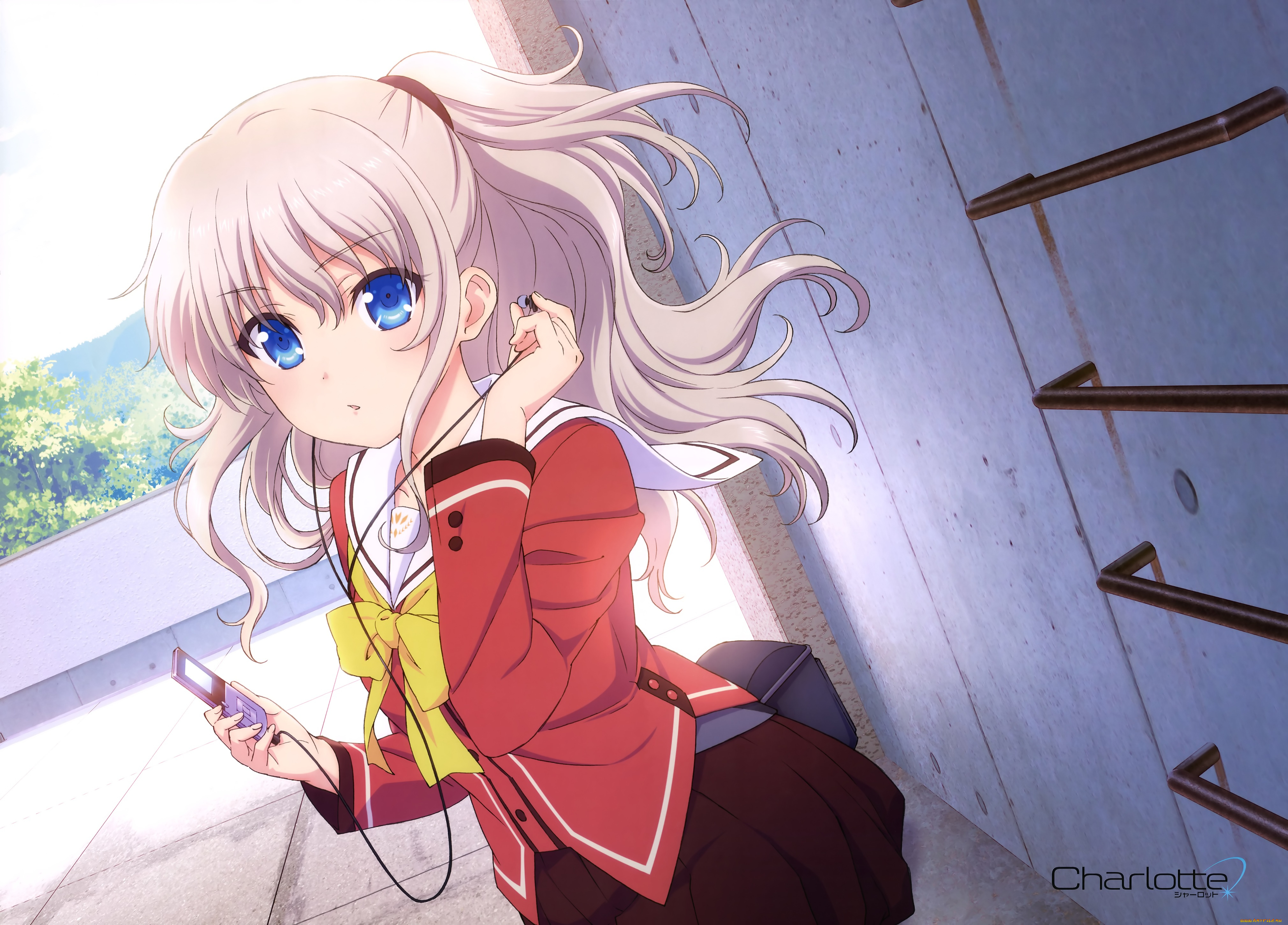 аниме, charlotte, tomori, nao, арт, девушка, tagme, artist, плеер, наушники