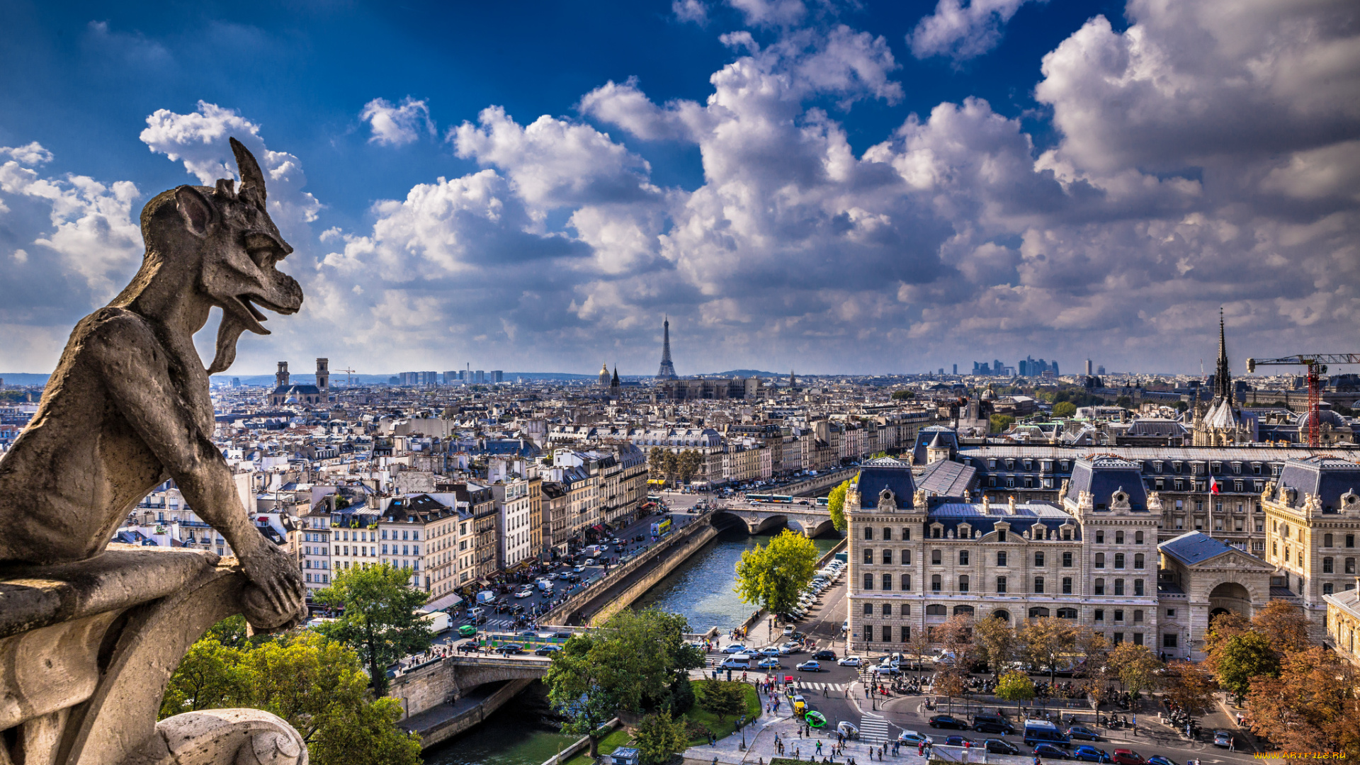 города, париж, , франция, обзор