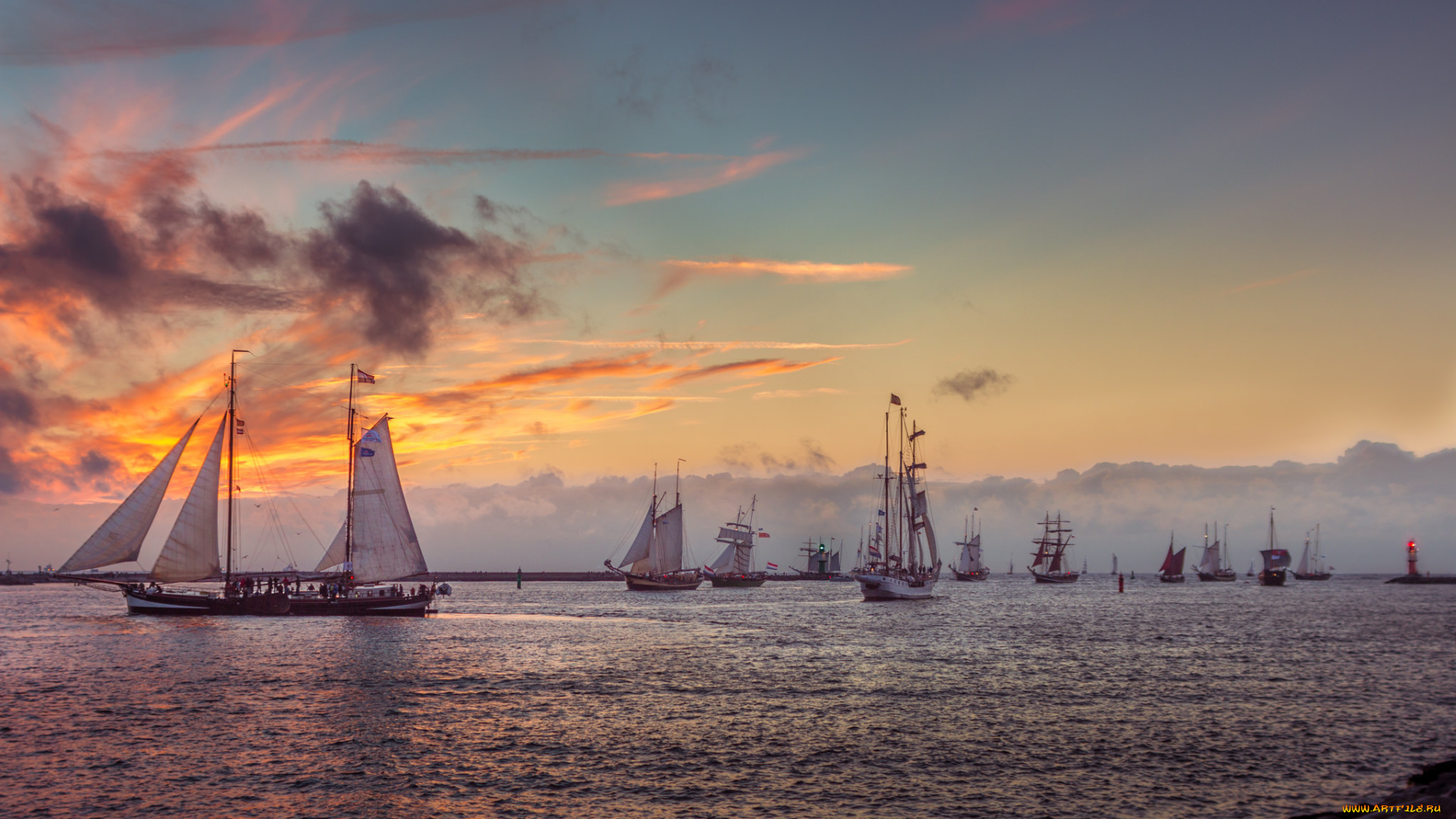 корабли, парусники, мачты, паруса