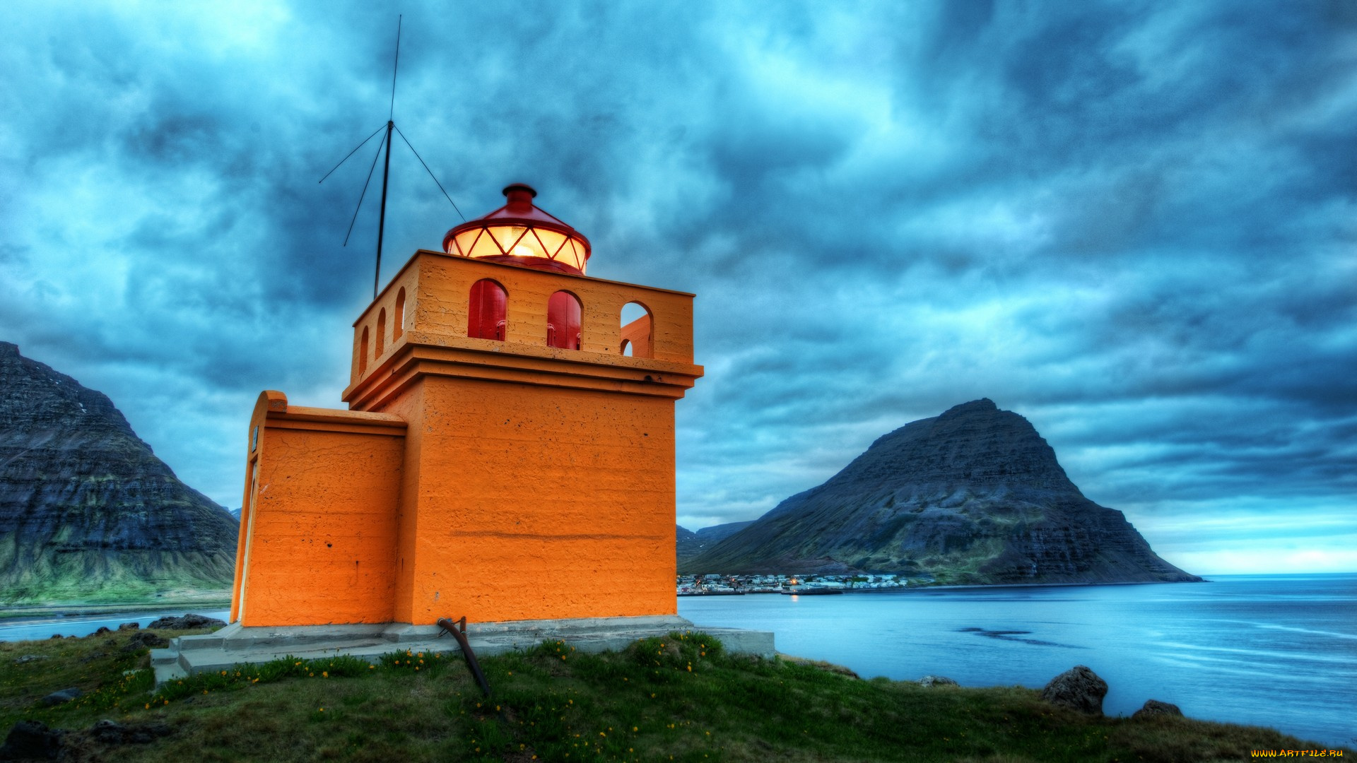 природа, маяки, берег, свет, маяк, тучи, горы, море