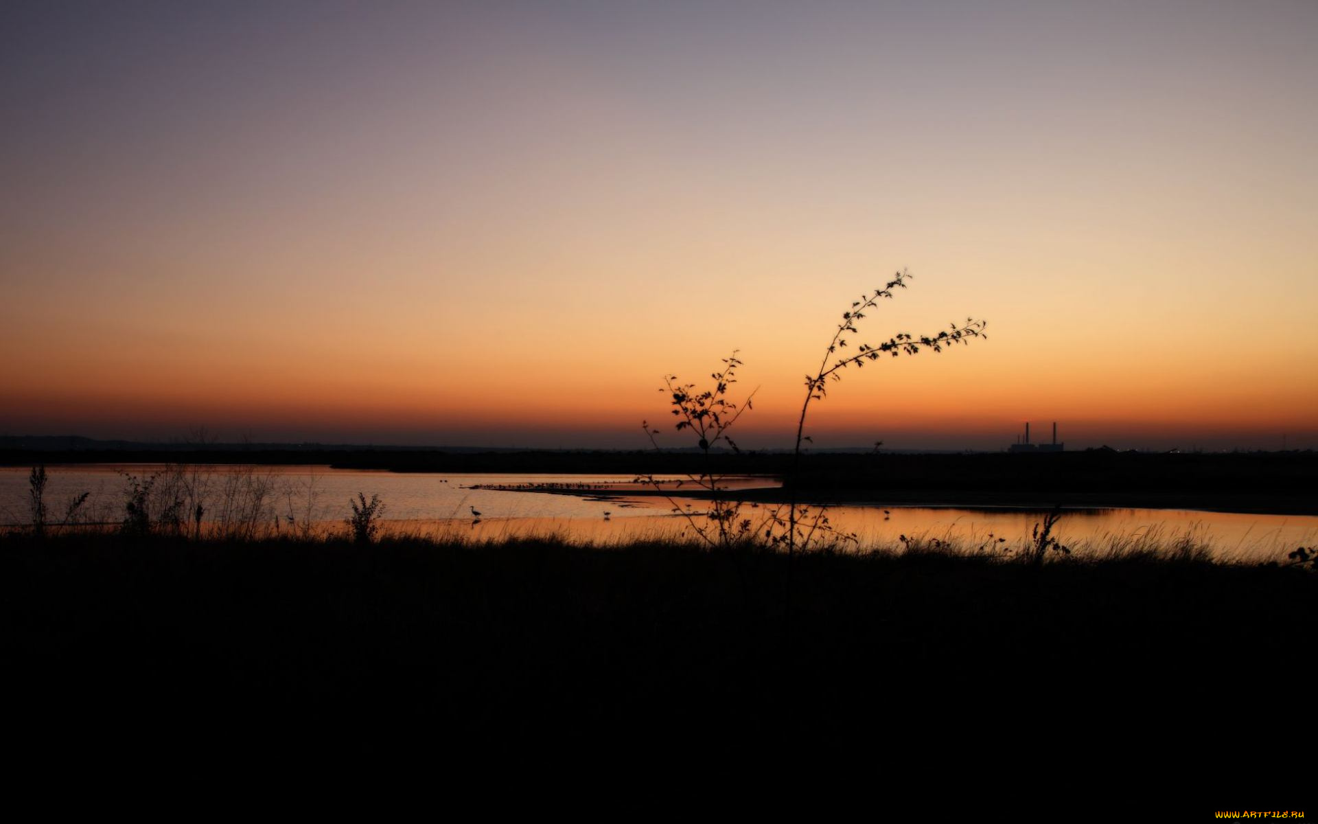 природа, восходы, закаты, небо, зака, трава, река