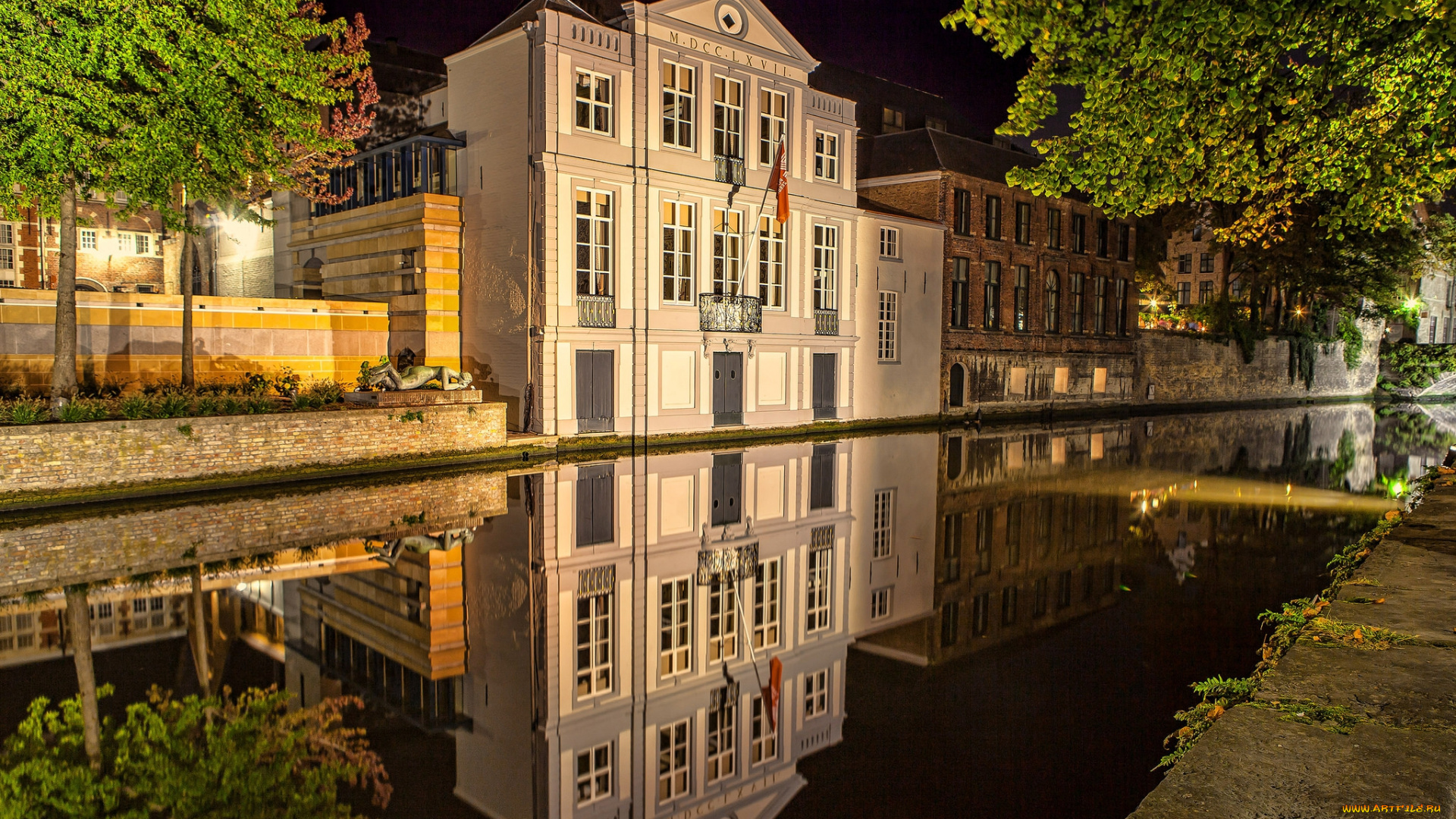 brugge, , belgium, города, брюгге, , бельгия, ночь, огни