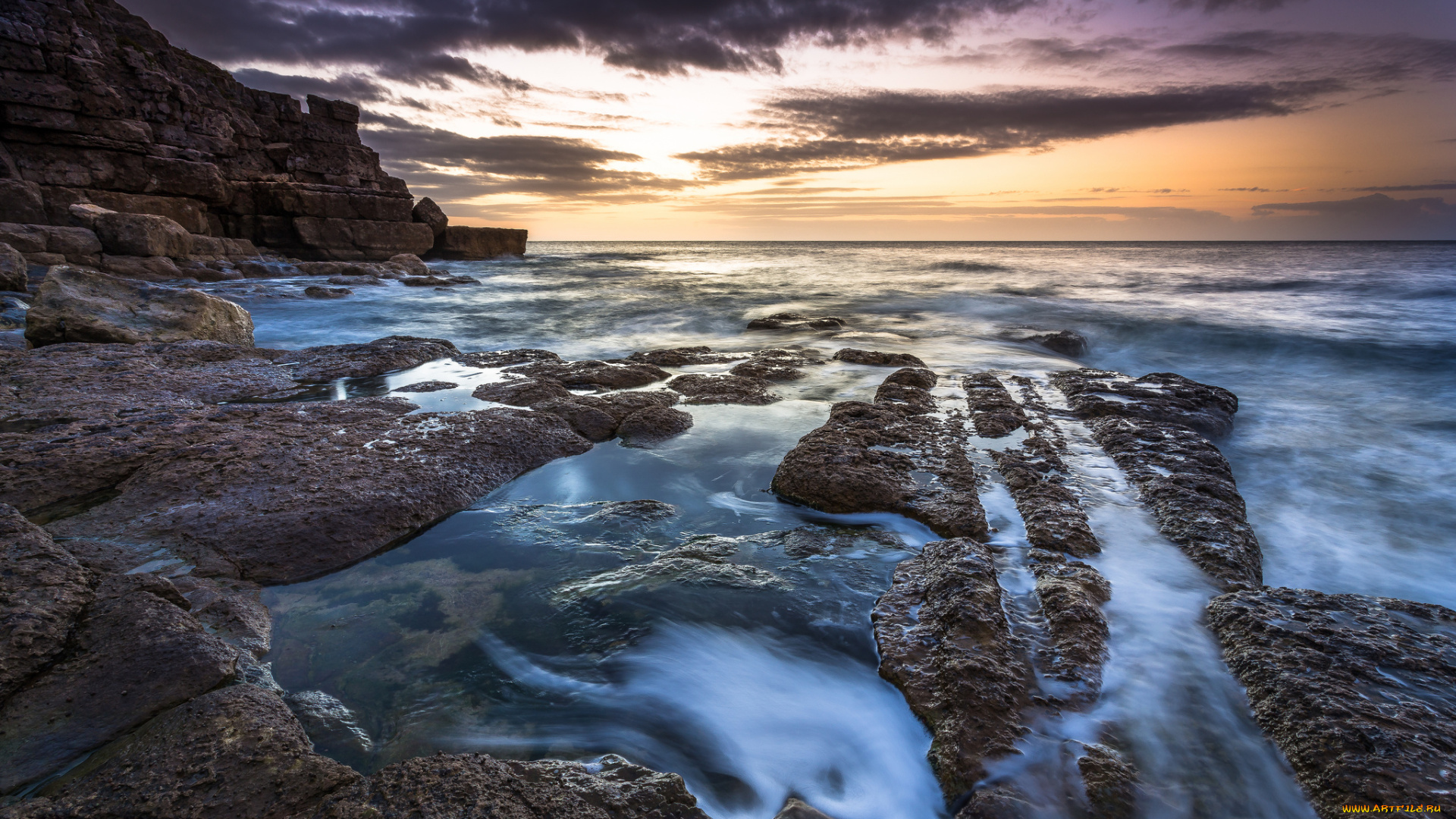 природа, побережье, простор