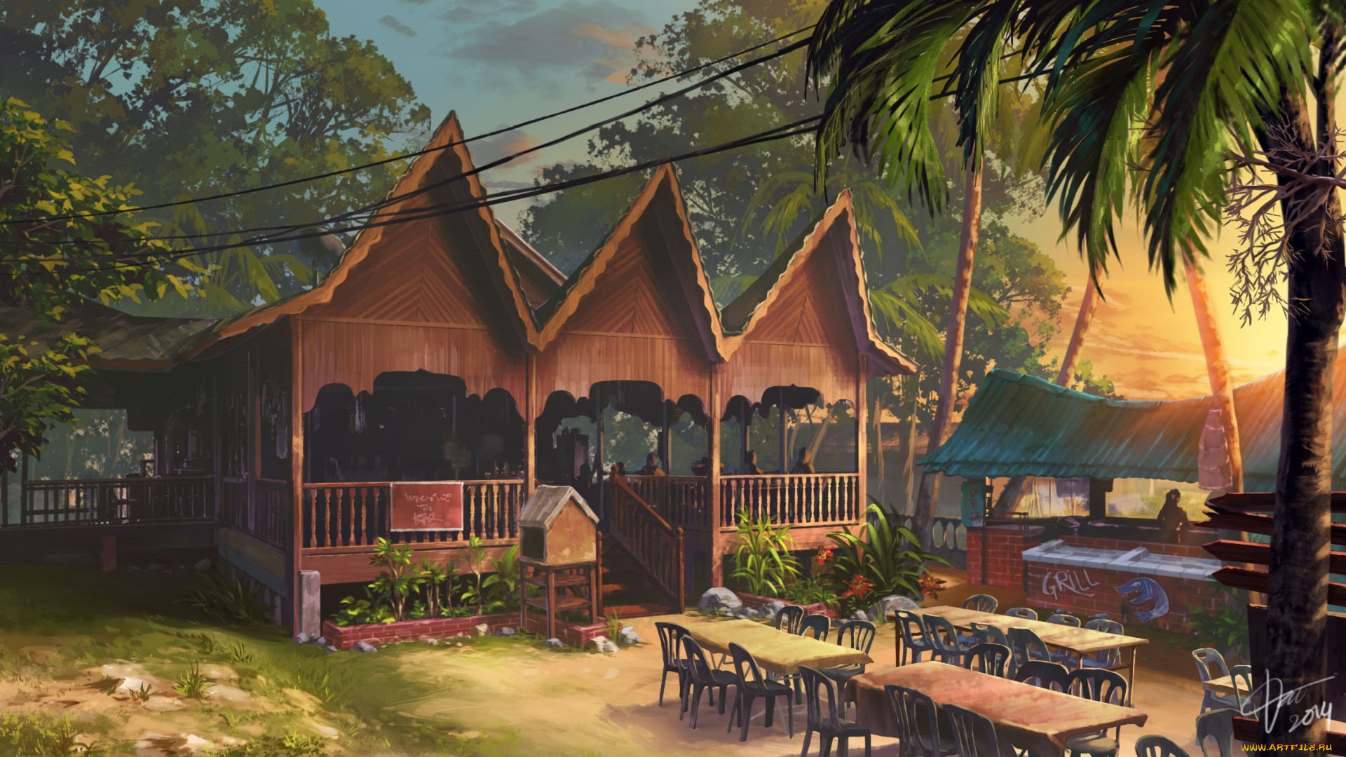 рисованное, города, dao