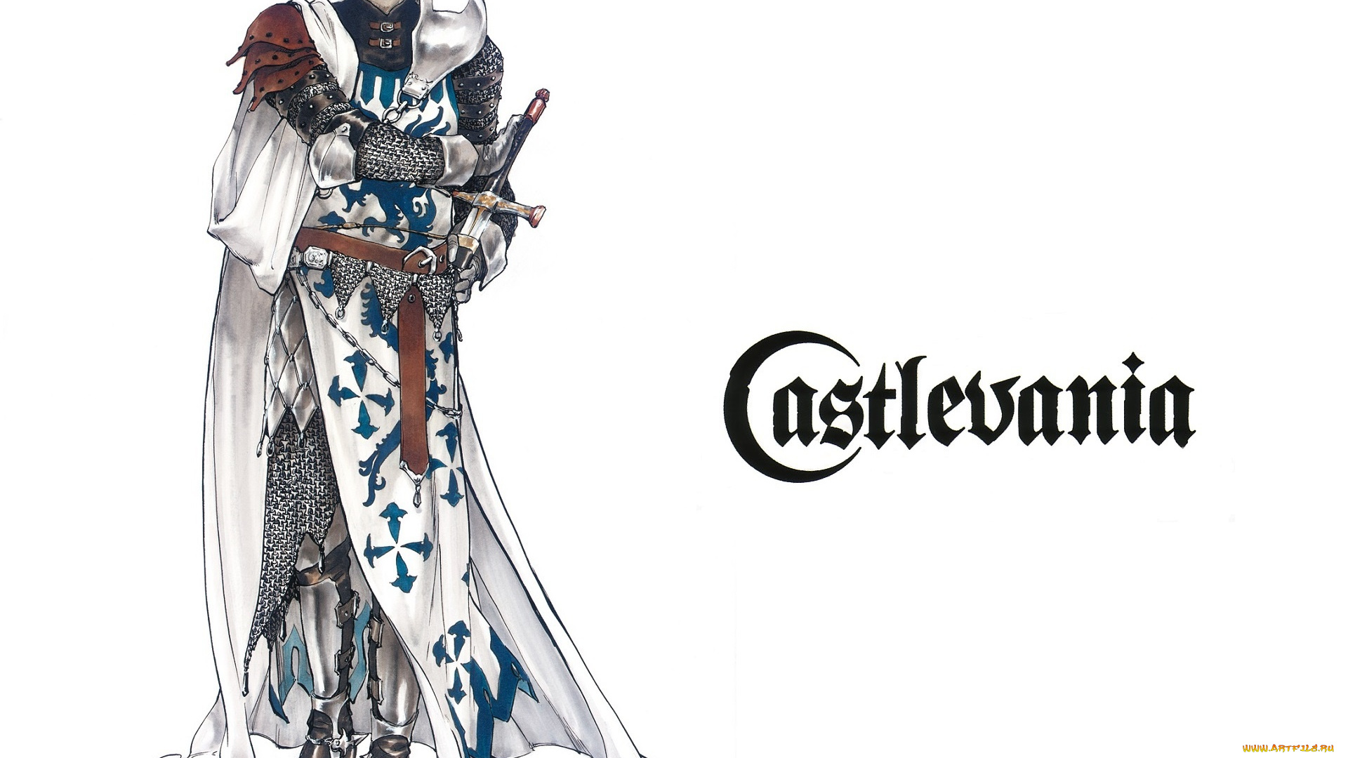 видео, игры, castlevania, меч, плащ, ayami, kojima, крестоносец, доспехи, art, leon, belmont, кольчуга, вампир, рыцарь